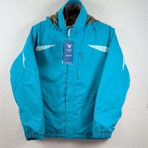 NWT White Sierra 4-in-1 All Seasons Jacket Womens Aqua Small Waterproof Coat NEW